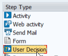 An image shows the creation of a User Decision Task