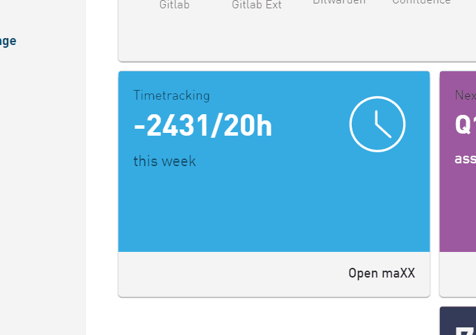 Maxx Timetracking dynamic card